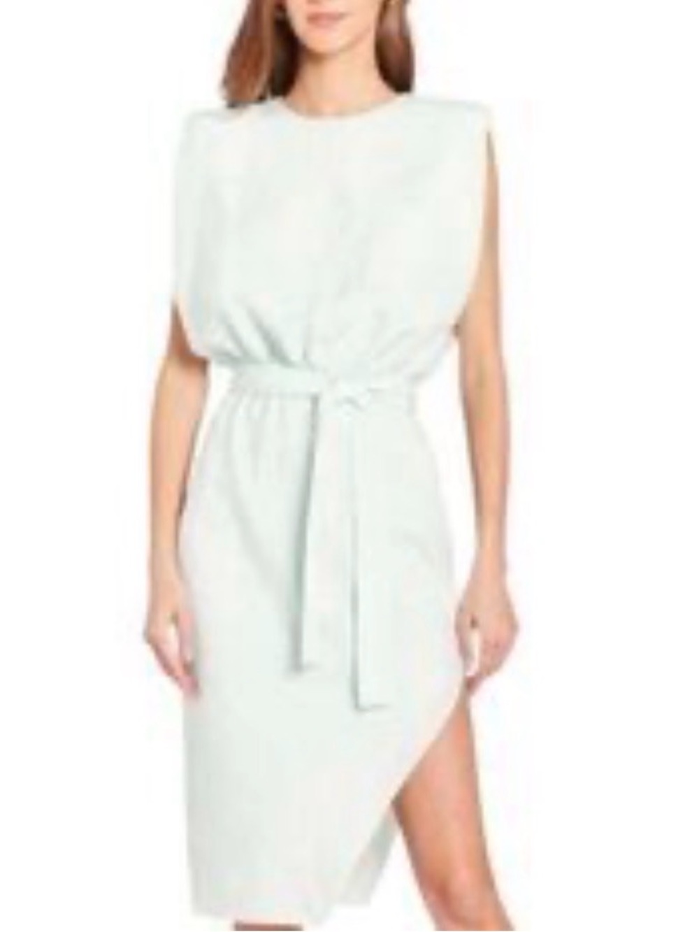 Amanda Uprichard - Sleeveless Celadon Belted Sheath Dress